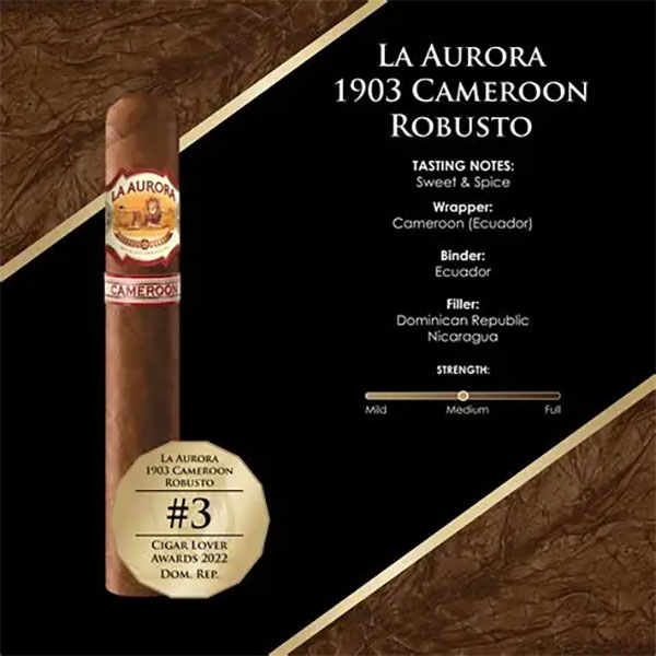 狮子牌 1903喀麦隆罗布图 铝筒 | La Aurora Cameroon Robusto Tubos